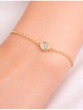 Marrin Costello Soleil Bracelet Gold Bezel Topaz Dainty Minimalist NWT